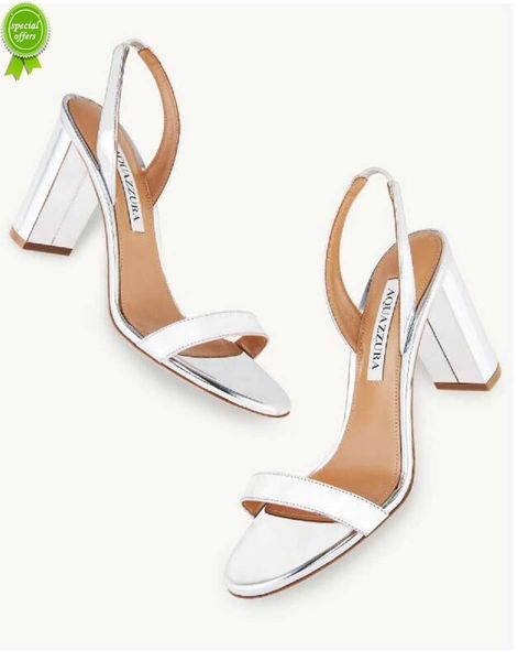 

designer sandals aquazzuras so fashion nude block sandal womens sandals heels buckle party wedding dress shoes heel back strap leather sole, Black
