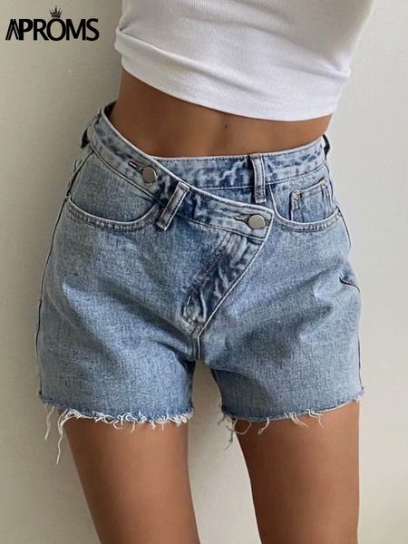 

women's shorts aproms vintage tassel blue denim shorts women casual high waist bottoms summer streetwear fashion solid color jeans shor, White;black