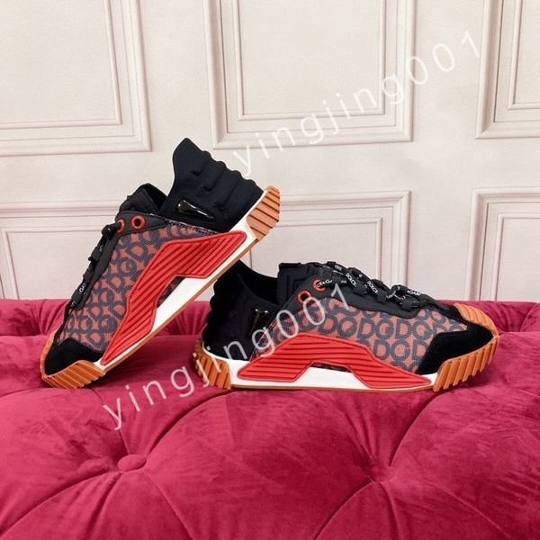 

2023 new luxury designer calfskin casual shoes reflective sneakers vintage leather trainers fashion shoes platform lace-up sneaker, Black