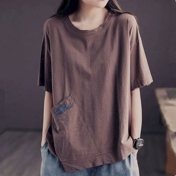 

women's t-shirt 100% cotton short-sleeved t-shirt women summer korean style loose large size fashion t shirt pullover women's cas, White