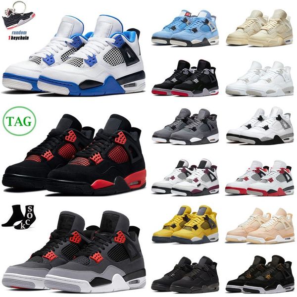 

jumpman 4s basketball shoes men women 4 red thunder infrared black cat bred university blue sail cool grey white cement mens
