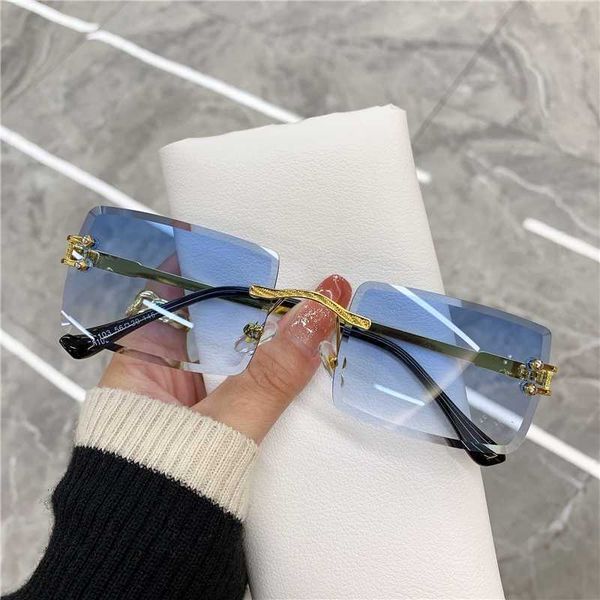 

kammpt fashion sunglasses vintage women men frameless sun glasses rimless retro luxury brand designer eyeglasses uv400 travel, White;black
