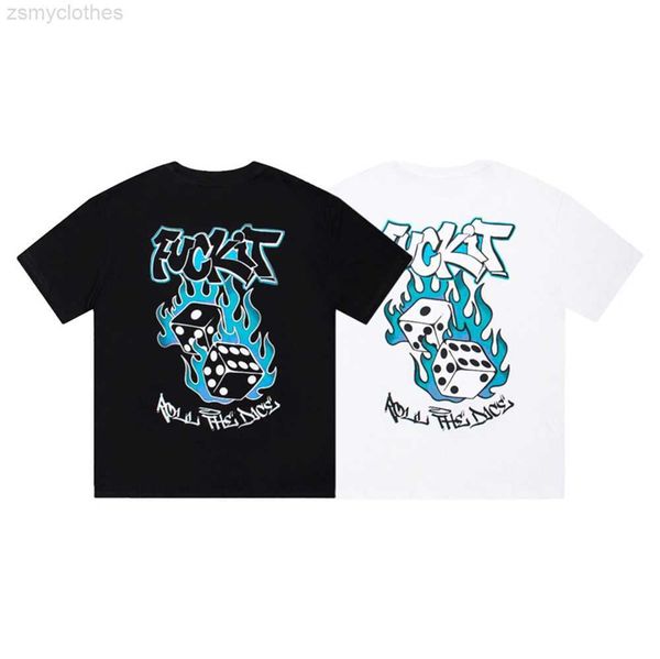 

men's t-shirts trapstar spring summer men women t shirt flame dice hip hop high street casual short sleeve tee, White;black