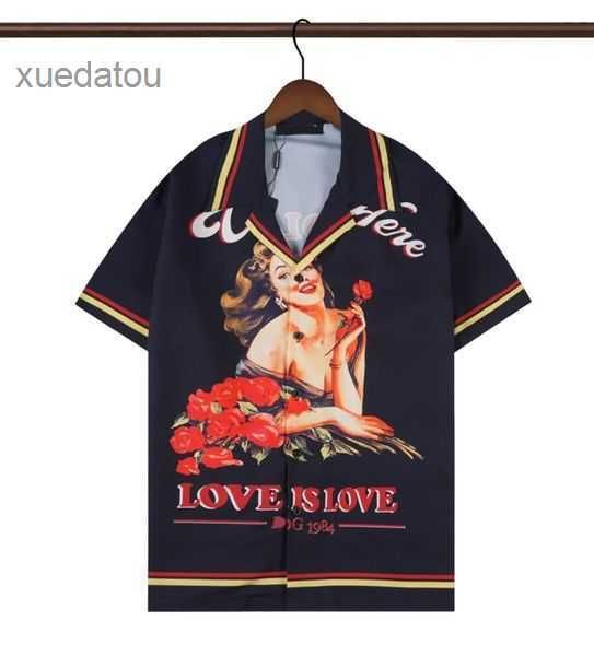 

men's casual shirts classic oil painting girl designer slim fashion short-sleeved casual women simple stretch cotton shirt 1 8g5u, White;black