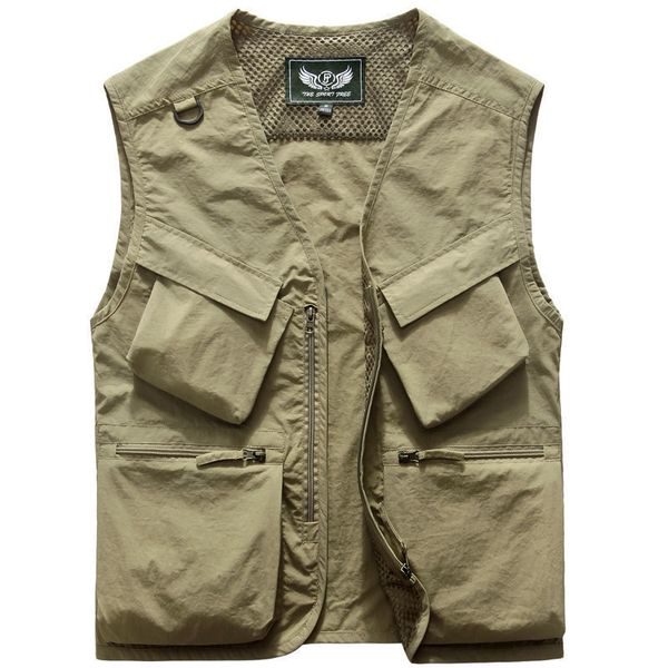 

men's vests summer men unloading tactical coat casual pographer waistcoat mesh work sleeveless jacket tools pocket 230418, Black;white