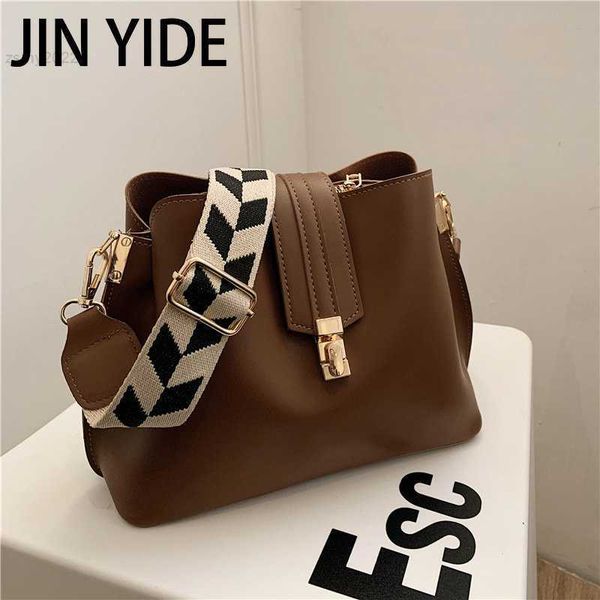 

shoulder bags jin yide vintage simple small pu leather bucket crossbody bag for women 2023 designer fashion lady luxury black shoulder handb