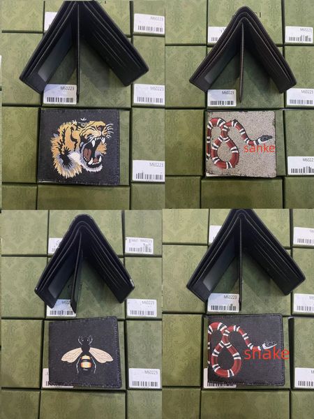 

ultra brand animal wallet 6 color snake tiger bee wallet with box leather business card holder 01111, Red;black