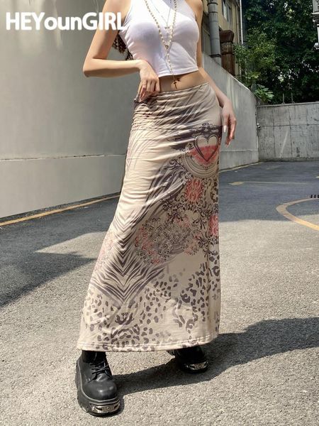 

dresses heyoungirl harajuku mall goth vintage a line midi skirts women casual print high waist skirt ladies khaki summer streetwear, Black;gray