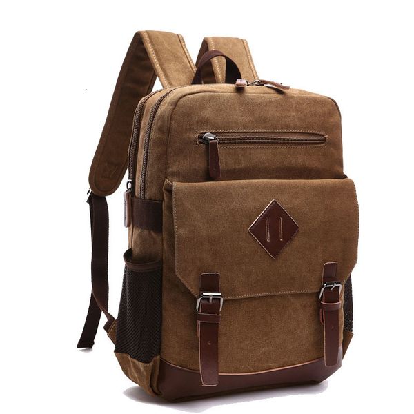 

school bags mens large vintage canvas backpack for men bookpack fits most 156 inches laplapbag hiking travel rucksack 230417
