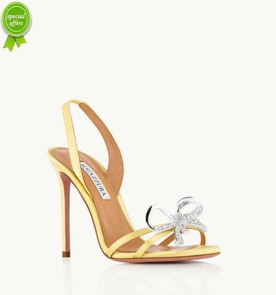 

designer sandals aquazzuras designers womens sandalsbabe embellished sandal heels crysta buckle party wedding dress shoes heel bac1615318 38, Black