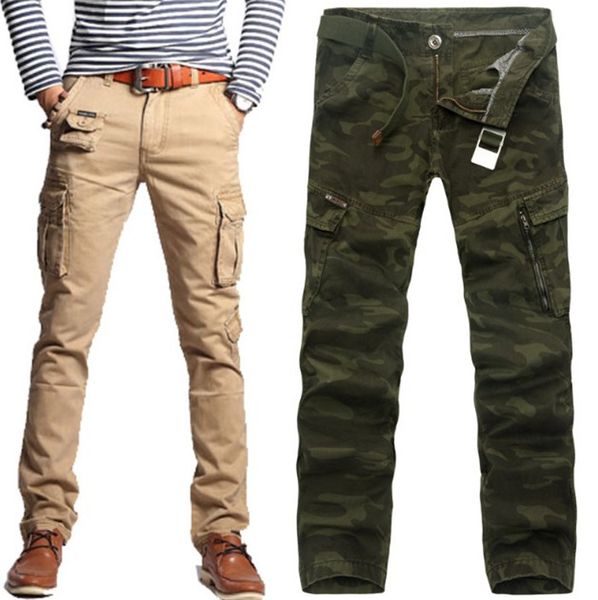 

Men's Pants High Quality Khaki Casual Pants Military Tactical Joggers Camouflage Cargo Pants Multi-Pocket Fashions Black Army Trousers