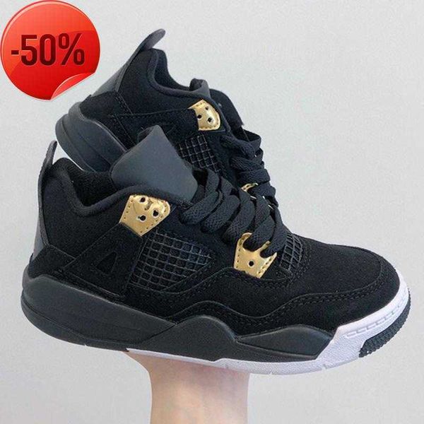 

kids 4 basketball shoes black cat toddler td 4s red chicag boys girls basketball pour enfants athletic outdoor sneakers size 26-35 j4