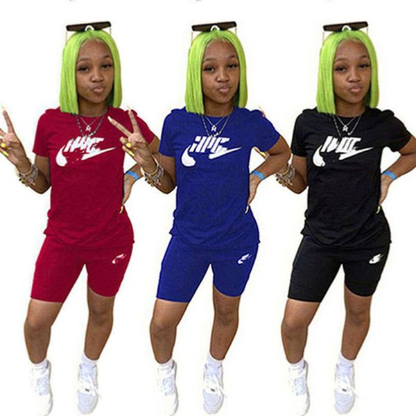 

2023 brand designer women letter tracksuits summer two piece set short sleeve t-shirt shorts fashion sports suit crew neck outfits pullover, Gray