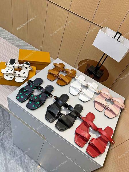 

designer slipper women slippers luxury sandals summer fashion wide flat sandals leather flip flop flats slide indoor flip flop size35-42, Black