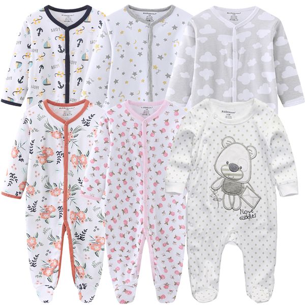 

rompers 0-12months baby rompers born girls boys 100%cotton clothes of long sheeve 1/2/3piece infant clothing pajamas overalls 230418, Blue