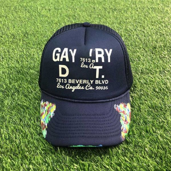 

designer galleryes caps ball capsamerican dept letter lanvins hat gp graffiti mesh truck driver hat high profile trendy baseball cap blue fa, Blue;gray