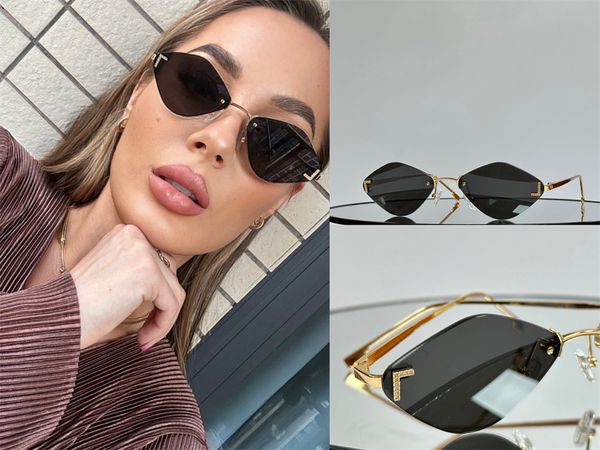 

design sunglasses for women summer fe4078s fashion luxury style anti-ultraviolet metal retro plate plank corner butterfly lens eyeglasses ra, White;black