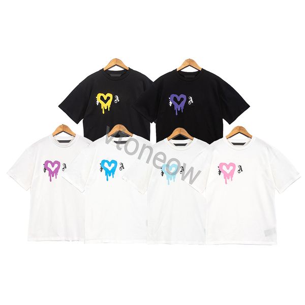 

2023 new mens womens t shirt casual summer trend tees letters print plams classic short sleeves angelst tshirt luxury print in cotton clothi, White;black