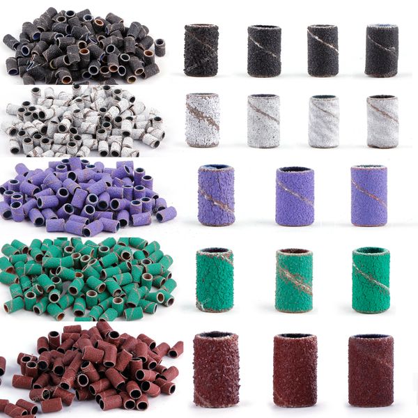

50/100pcs 80/120/180/240 grit nail sanding cap bands nail drill bits gel polish remover pedicure manicure drilling accessories nail toolsnai
