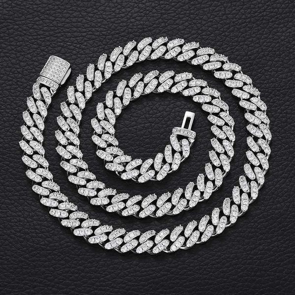 

5a cz 925 sterling silver gold diamond 8mm cuban link chain men women necklace