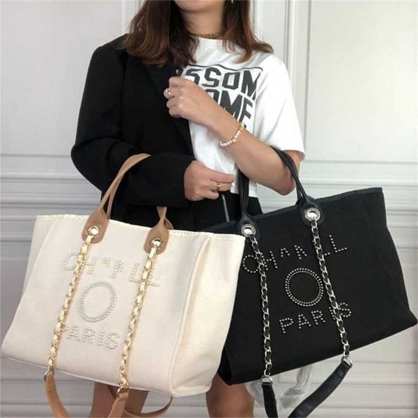 

50% off women's luxury canvas classic pearl beach hand bag designer large small packs portable shopping handbags ozrd