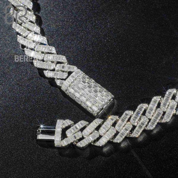 

fast shipping 18mm 18'' vvs moissanite cuban link necklace 925 sterling silver moissanite chain cuban link chain