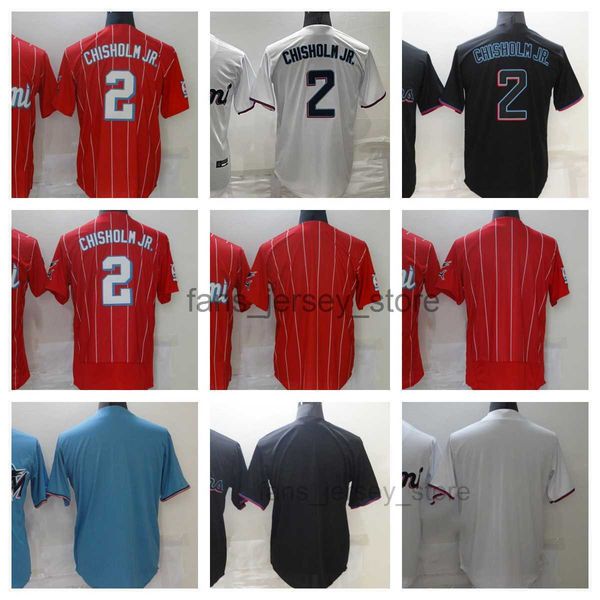 

2022 new baseball jersey jazz 2 chisholm jr. blank black stitched jerseys white red mens women youth, Blue;black