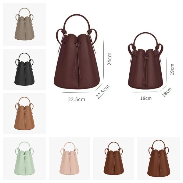 

new france polene french niche bucket bag 8 series leather women's petal pleated bucket bag shoulder bag handbag