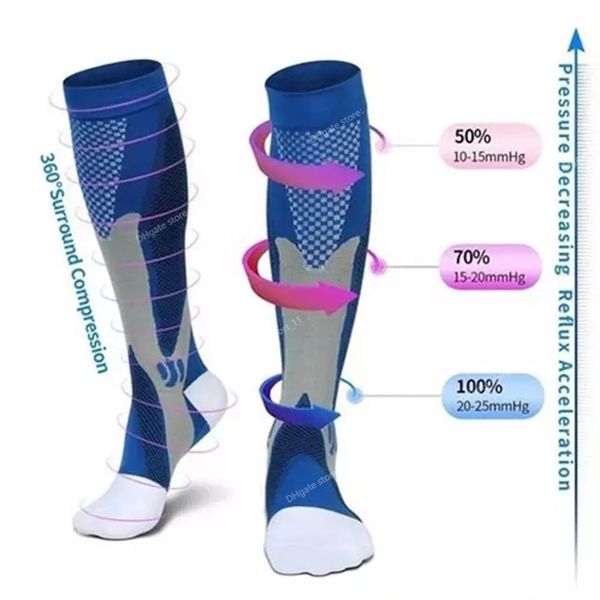 

24 styles compression socks running women men sports socks fit for tired anti outdoor football socks varicose veins stockings sportswear acc, Black