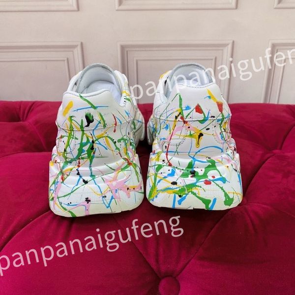 

2023 new men sneakers designer white shoes leather sneaker platform women casual shoes, Black