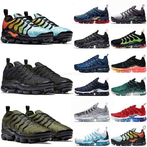 

fashion tn plus running shoes men black white volt sunset cherry all red cool wolf grey neon gree olive camo usa dark grape mens womens
