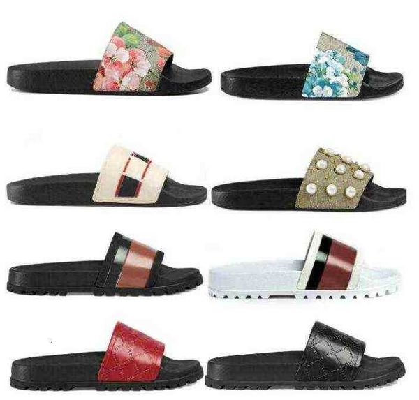 

2021 designer men women sandals with correct flower box dust bag shoes snake print slide summer wide flat sandal slipper