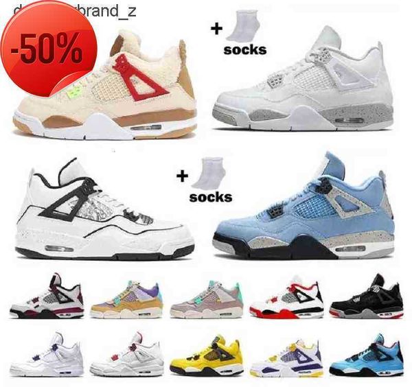 

jumpman 4s 4 retro kids big boy basketball shoes unc camo aleali may white oreo bred concord cool grey men women trainers sports sneakers 15, Black