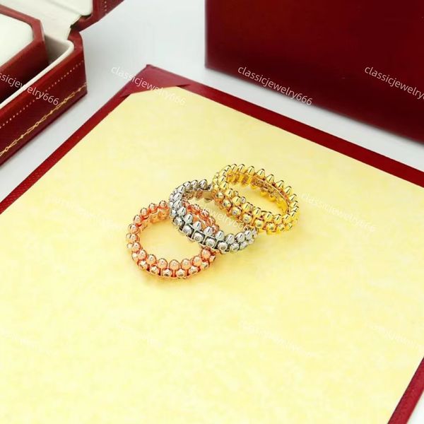 

women's rings classic designer 18k brand jewelry wedding festival gift wedding ring factory wholesale with boxes, Slivery;golden
