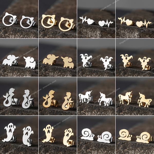 

animal stud earrings earringsstud earrings jewelry accessories, Golden;silver
