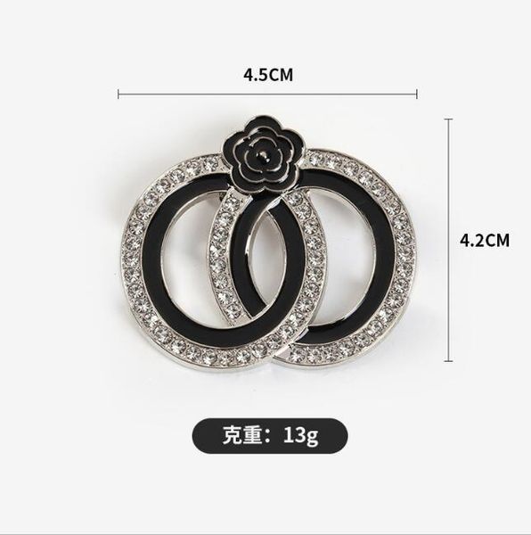 

double letter brooch c brand name luxury designer diamond-encrusted camellia brooch brooch men's and women's pins fashion style su, Gray