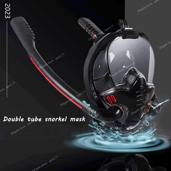 

snorkeling mask double tube silicone full dry diving mask swimming mask diving goggles self contained underwater breathing scuba diving and