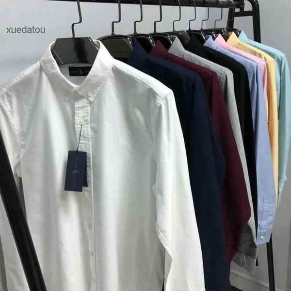 

men's casual shirts small horse embroidery long sleeve summer anti-wrinkle black and white polos plaid button down shirts mens clothing, White;black