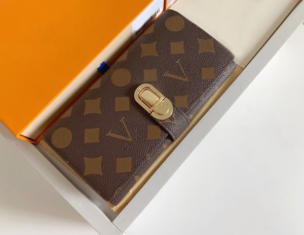 

fashion designer womens wallets luxury curieuse purses brown flower letter credit card holders ladies long slim plaid money clutch bags with, Red;black
