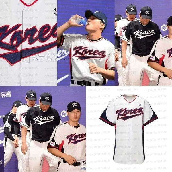 

custom team korea 2023 wbc wbc cuba baseball jerseys world baseball classic 2023 ha-seong kim choi ji-man kim kwang-hyun yang hyeon-jong lee, Blue;black
