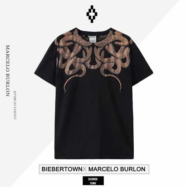 

2023 designer marcelos burlons pink purple winged short sleeve men's and women's street t-shirts summer fashion ins ad48, White;black