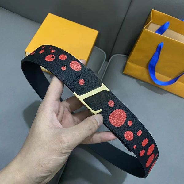 

belts for men designer fashion mens belt gold silver black buckle 4.0cm width litchi belt with box designers belts mens, Black;brown