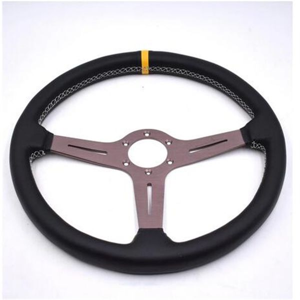 

380mm/15inch racing car real leather drifting steering wheel