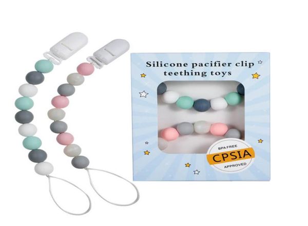 

silicone pacifier clips teething beads bpa silicone dummy clip pacifier holder baby teether pendant soothie clips a83427557962