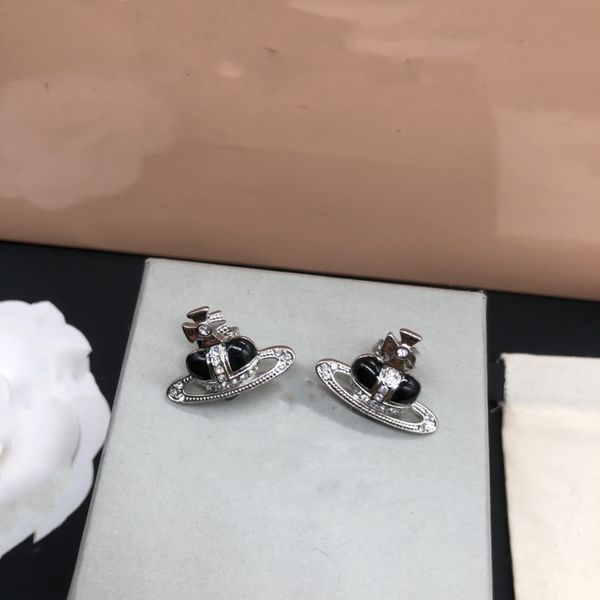 

fashion women designer brand stud earrings luxury jewelry planet earing metal pearl saturn gold earring cjeweler woman orecchini y45gh, Golden;silver