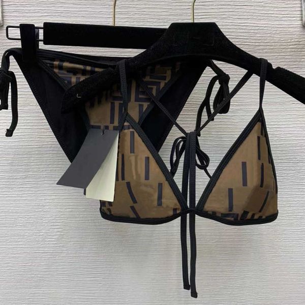 

designer bikini swimsuit 22ss designer swimsuit women vintage thong micro cover up womens bikini sets swimwear printed bathing suits summer, Black