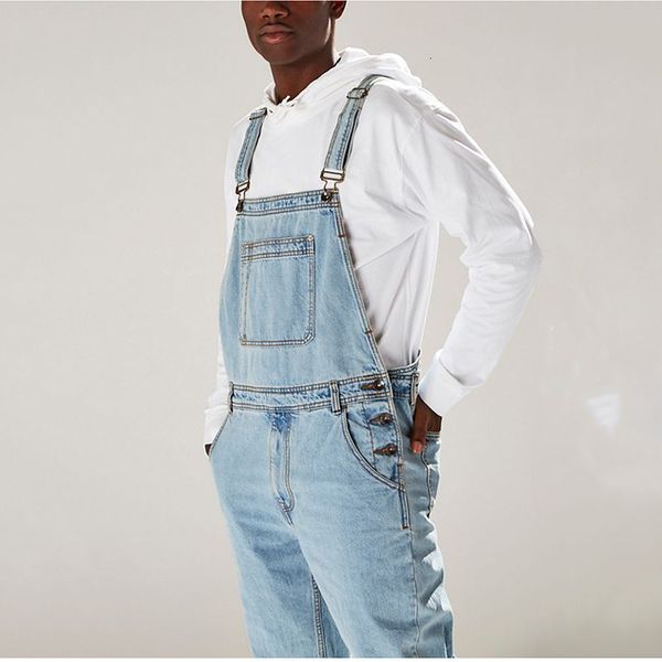 

men's jeans denim jumpsuit european and american tooling large size summer autumn men's onepiece 230417, Blue