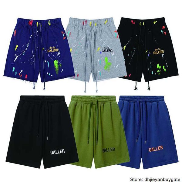 

men's pants shorts designer galleryes depts casual sports 2023ss ink-jet hand-painted cotton loose classic printed mesh jogger pant a6k, Black