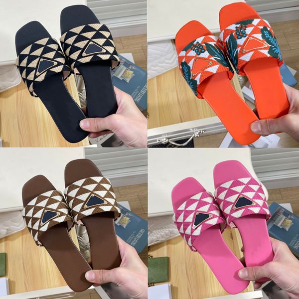 

embroidered slides women slippers multicolor mules womens flip flops casual sandals summer leather flat rubber sole slide, Black