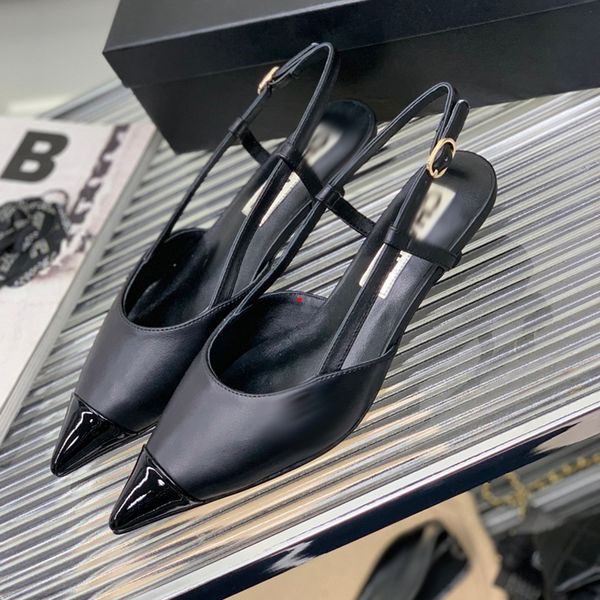 

2023 womens shoes dress shoe heels sandals sneakers party boots r high heel ballet luxury red leather flat ladies work wedding 35-40 heatsho, Black